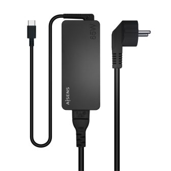 AISENS 65W PD3.0 1XUSB-C 1.8M Charger, Black