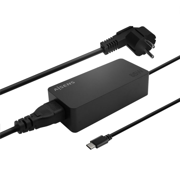 AISENS Carregador 65W PD3.0 1XUSB-C 1,8M, Preto
