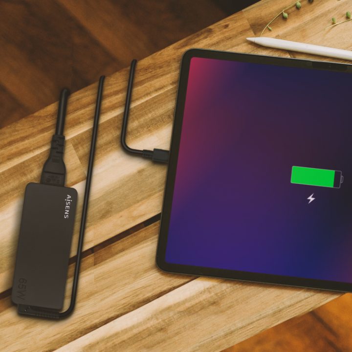 AISENS 65W PD3.0 1XUSB-C 1.8M Charger, Black