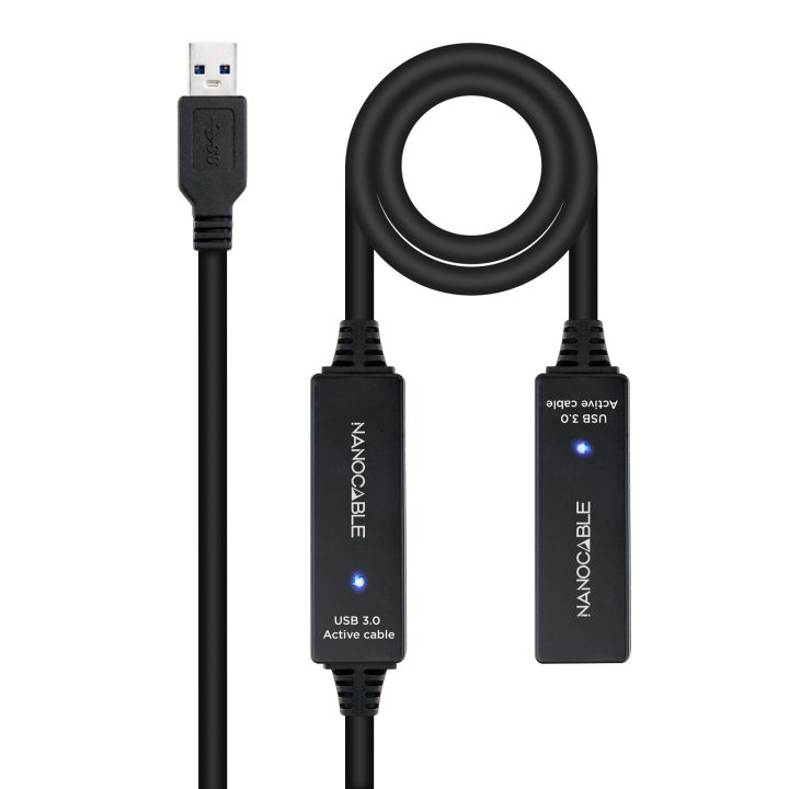 Nanocable USB 3.0 Extension Cable with Amplifier, Type A/M-A/F, 10m