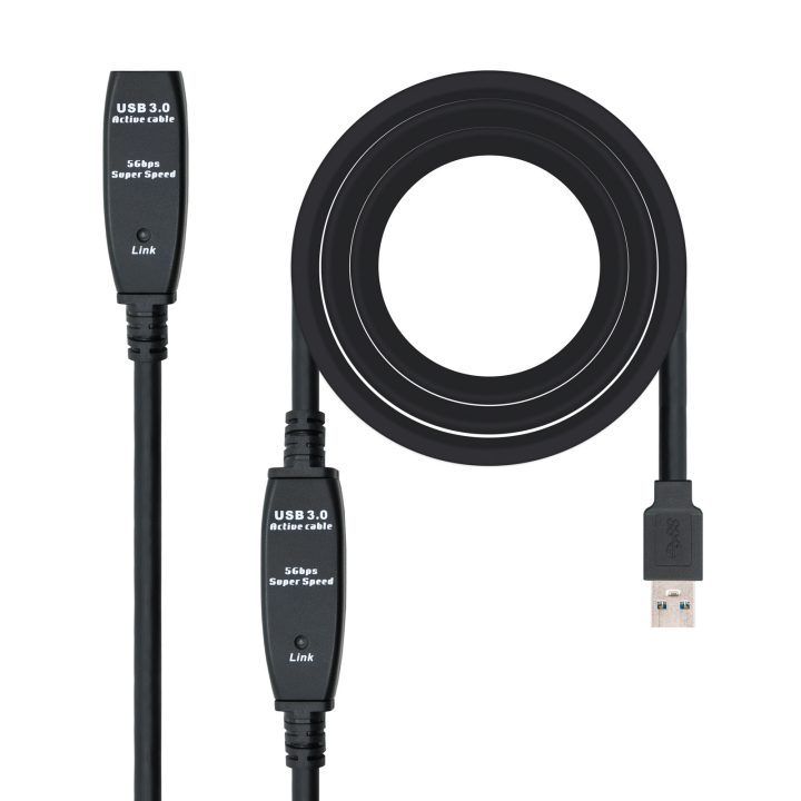Nanocable USB 3.0 Extension Cable with Amplifier, Type A/M-A/F, 10m