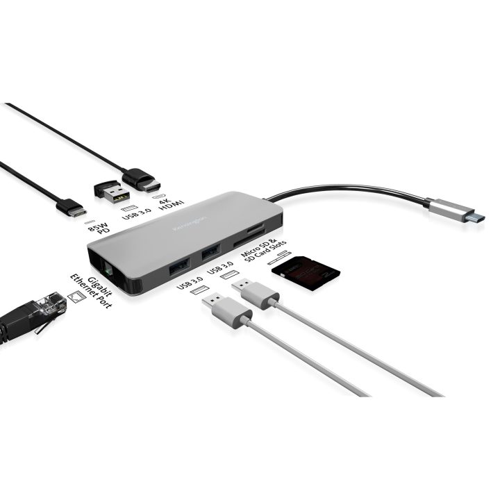 Kensington USB-C Driver-Free 8-in-1 Mobile Dock UH1400P