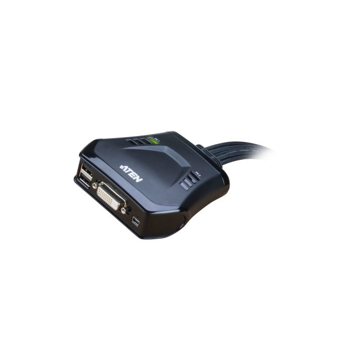 ATEN 2-Port DVI USB Cable Format KVM Switch with Remote Port Selector