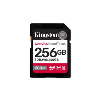 Kingston Technology 256GB Canvas React Plus SDXC UHS-II 280R/150W U3…