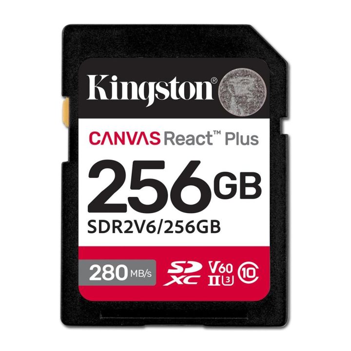 Kingston Technology 256GB Canvas React Plus SDXC UHS-II 280R/150W U3…