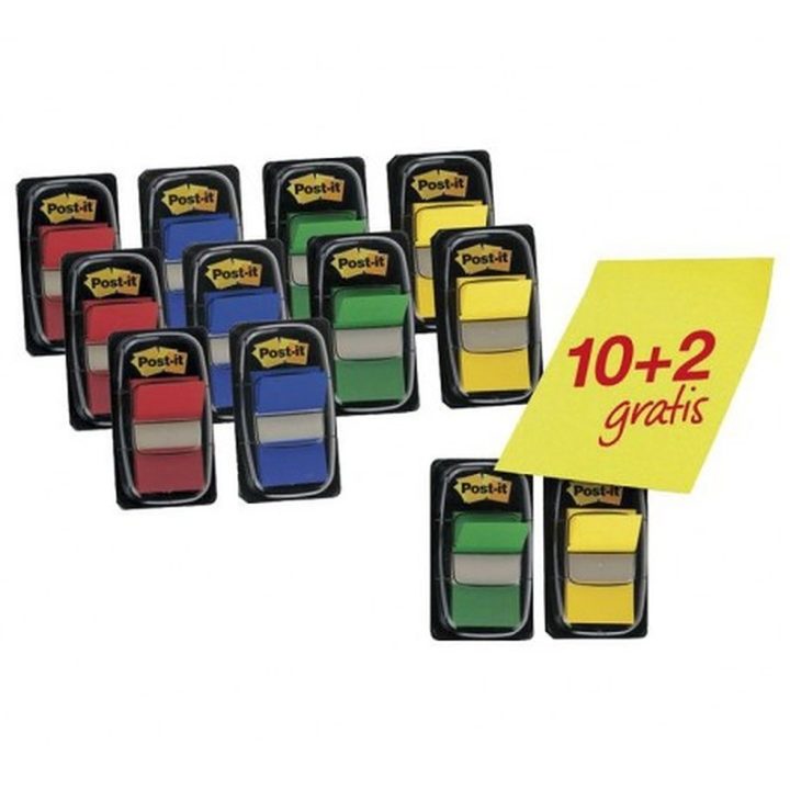 Pack of 10+2 Index Tabs 25.4x43.2mm Assorted Colors 680P10+2 Post-it…