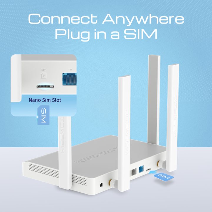 Keenetic Hero 4G+ (KN-2311) 4G+ Wi-Fi 6 Mesh AX1800 Router Modem with…
