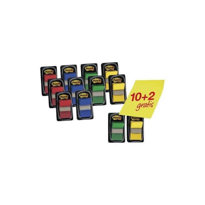 Pack of 10+2 Index Tabs 25.4x43.2mm Assorted Colors 680P10+2 Post-it…