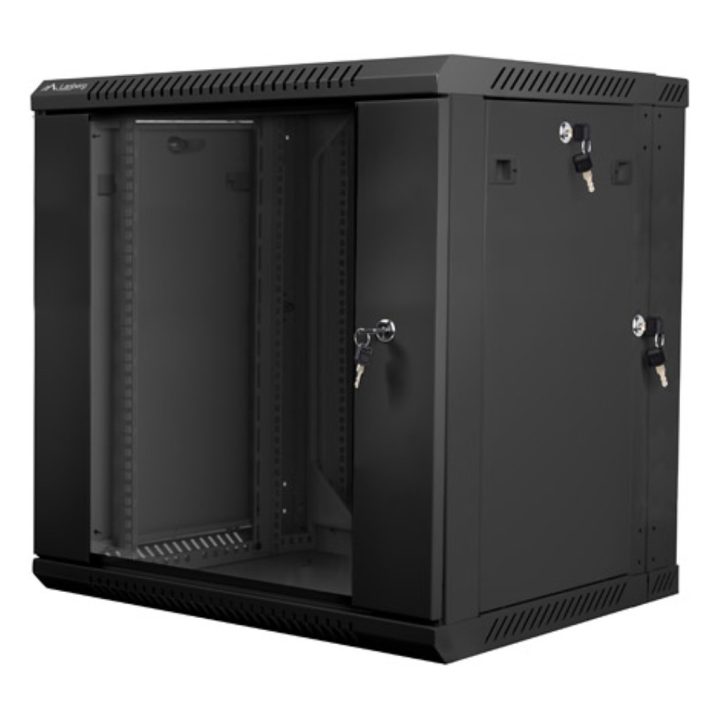 Lanberg WF02-6612-10B armário rack 12U Bastidor de parede Preto