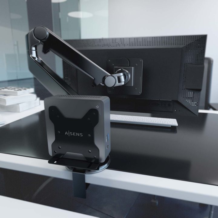 AISENS Versatile Mini PC Mounting Bracket, Black
