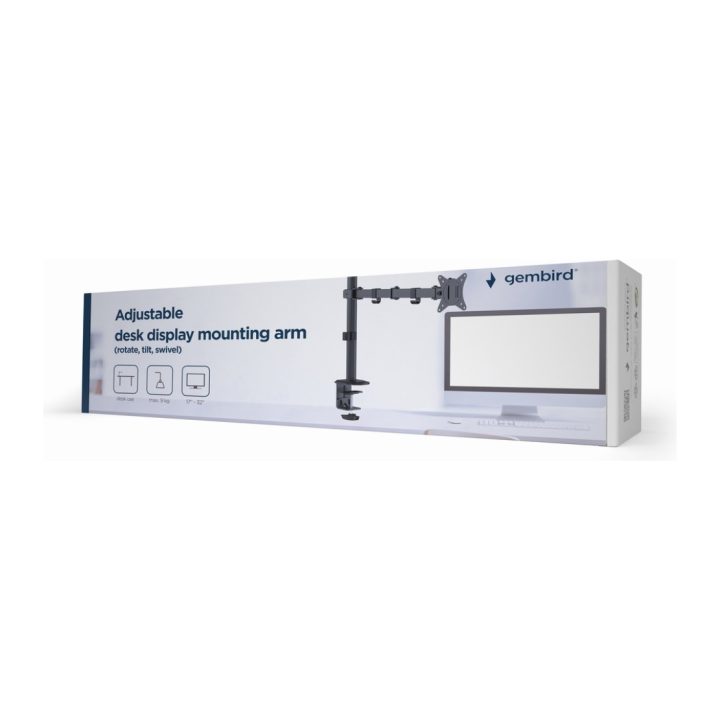 Gembird MA-D1-01 suporte para monitor 32" Secretária Preto