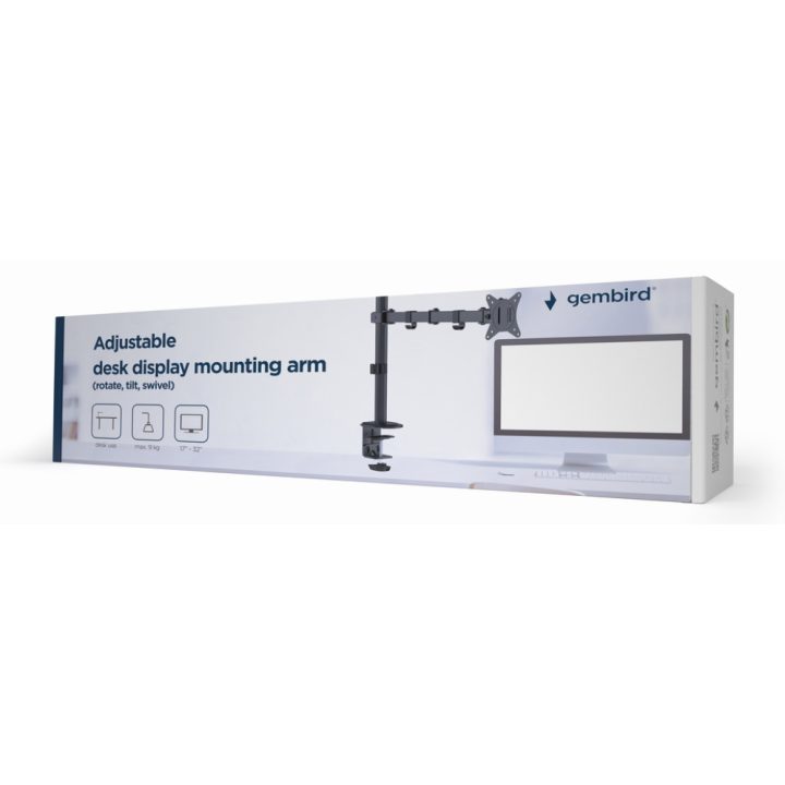 Gembird MA-D1-01 suporte para monitor 32" Secretária Preto
