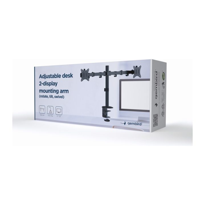 Gembird MA-D2-01 soporte para monitor 32" Escritorio Negro