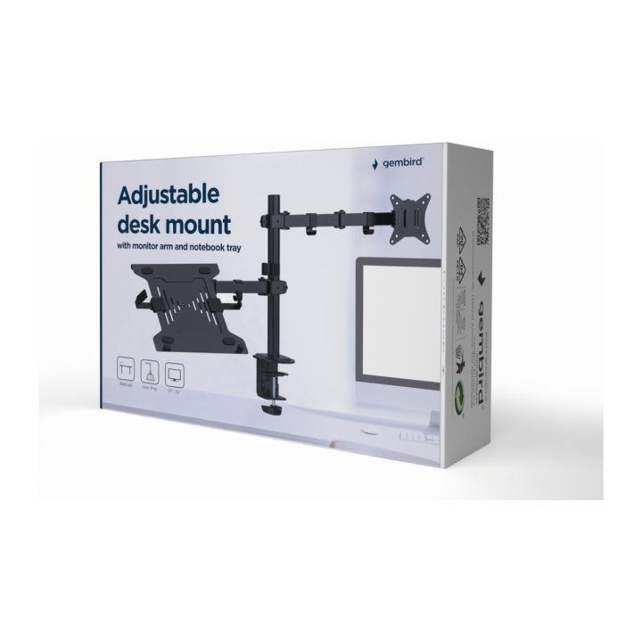 Gembird MA-DA-03 suporte para monitor 32" Secretária Preto