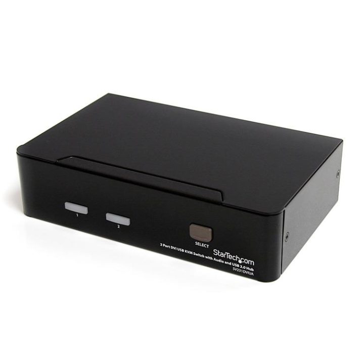 StarTech.com Comutador Switch KVM - 2 portas USB 2.0 - Áudio Vídeo DVI