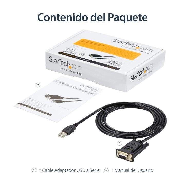 StarTech.com Cable USB a Módem Nulo Serie FTDI de 1,8m - Adaptador…