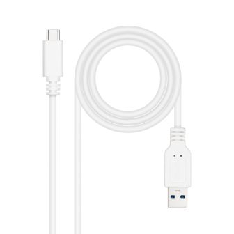 Nanocable Cable USB 3.1, Gen2 10 Gbps 3A, tipo USB-C/M-A/M, Blanco, 2…