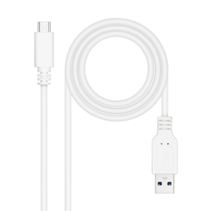 Nanocable USB 3.1 Gen2 10 Gbps 3A Cable, USB-C/M-A/M, White, 2 m