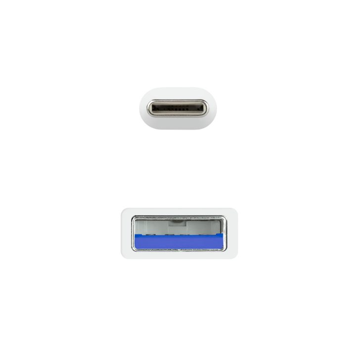 Nanocable USB 3.1 Gen2 10 Gbps 3A Cable, USB-C/M-A/M, White, 2 m