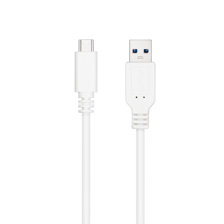 Nanocable USB 3.1 Gen2 10 Gbps 3A Cable, USB-C/M-A/M, White, 2 m