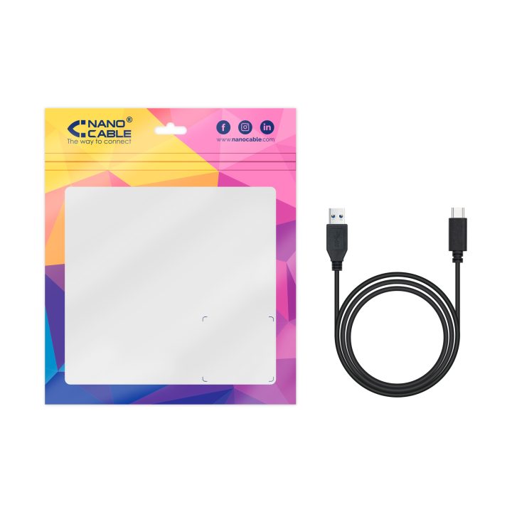 Nanocable USB 3.1 Gen2 10 Gbps 3A Cable, USB-C/M-A/M, White, 2 m