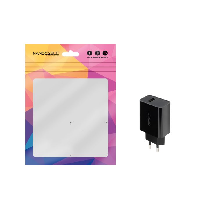 Nanocable Carregador USB, 5V/2.1A, Branco