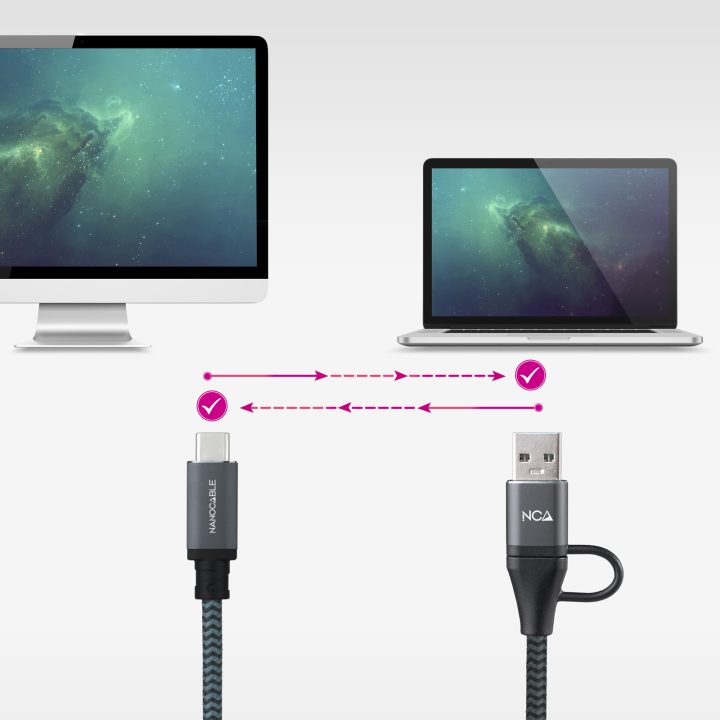 Nanocable Cable USB 3.2 Gen2x2 20Gbps 5A/100W, USB-C+USB-A/M a…