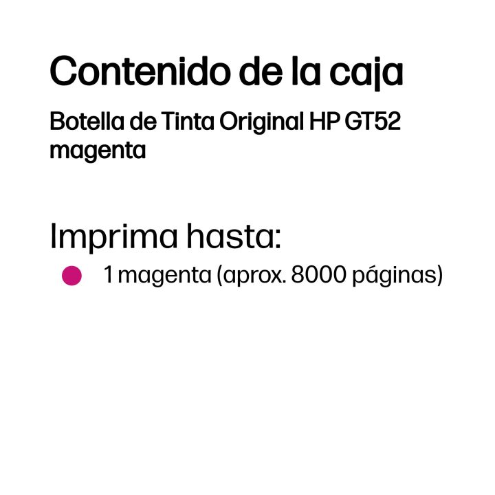 HP Original GT52 Magenta Ink Bottle