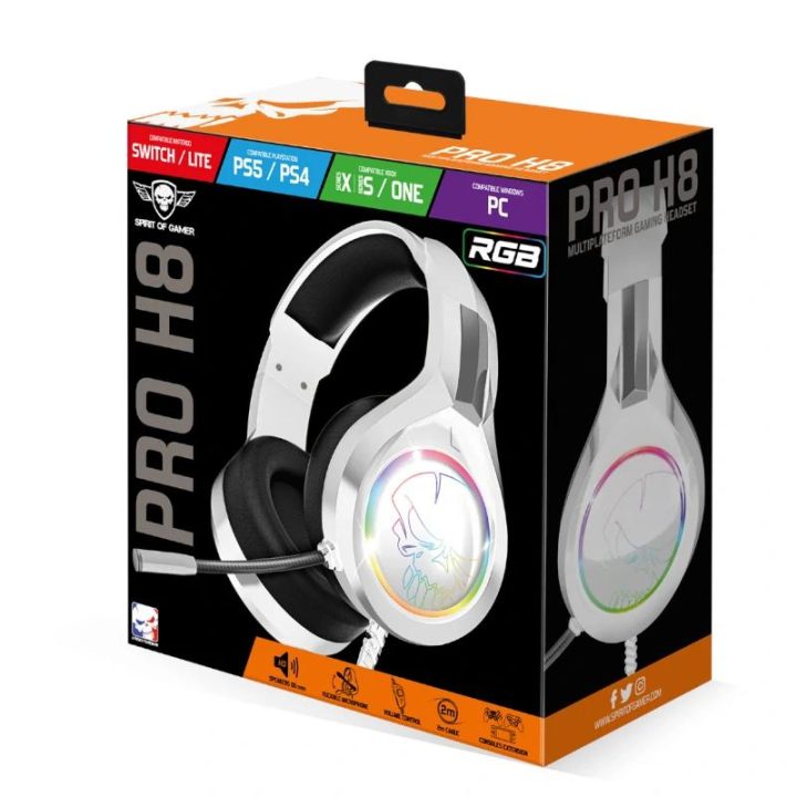 Spirit of Gamer Pro-H8 Headset White (MIC-PH8WT)