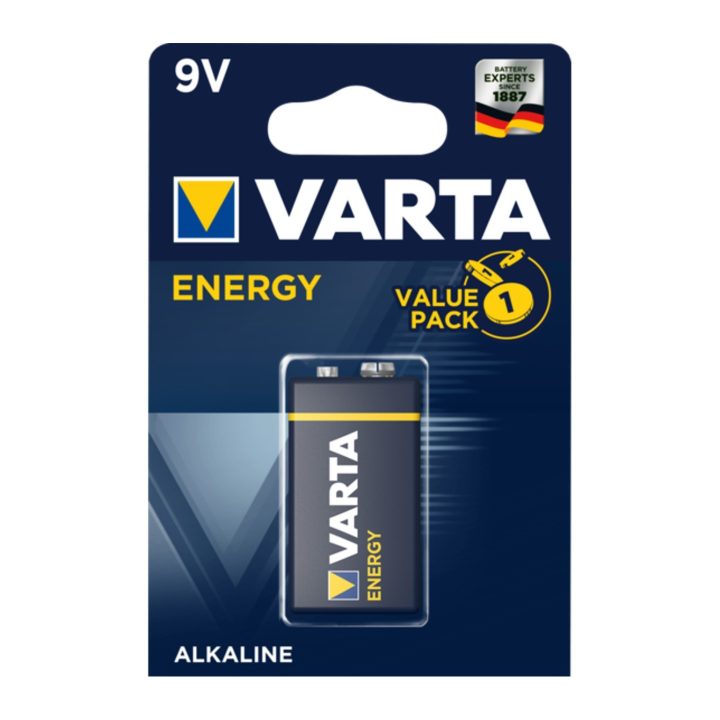 Varta Energy Alkaline 9V Battery 6LR61 Blister Pack