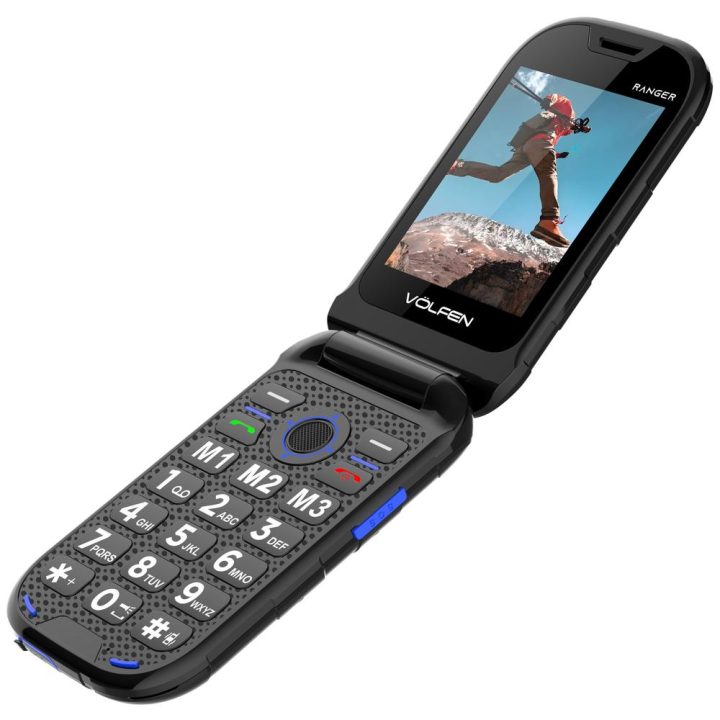 Volfen Ranger Flip Phone Blue Charging Dock