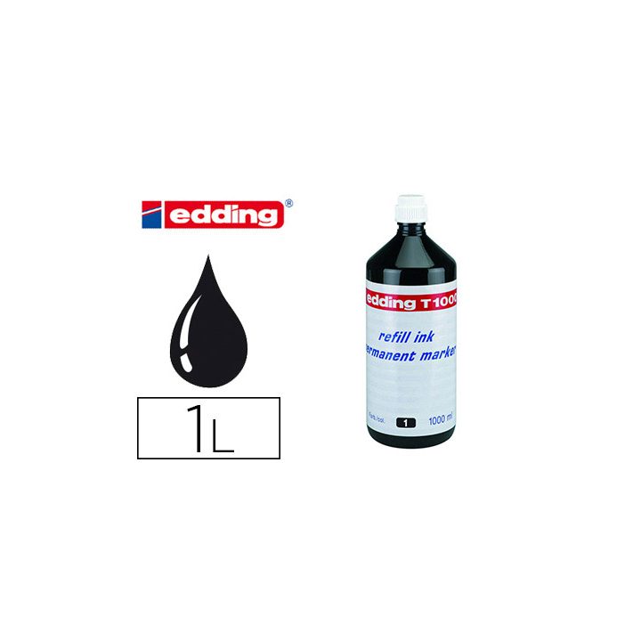 Edding T1000-01 Black Ink Bottle 1000ml for Refilling