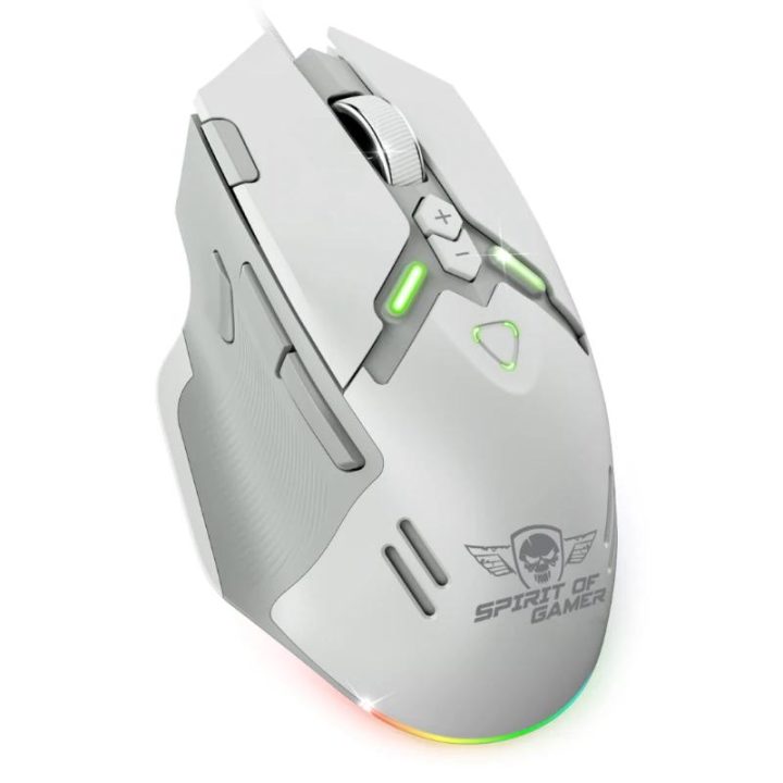 Spirit of Gamer Ratón Elite M60 Blanco RGB (S-EM60WT)