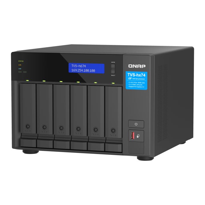 QNAP TVS-H674 NAS Tower Intel® Core™ i5 i5-12400 32 GB DDR4 0 TB QuTS…