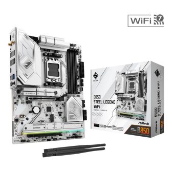 ASRock B850 Steel Legend Wi-Fi Motherboard, AMD, AM5, B850, USB20G…