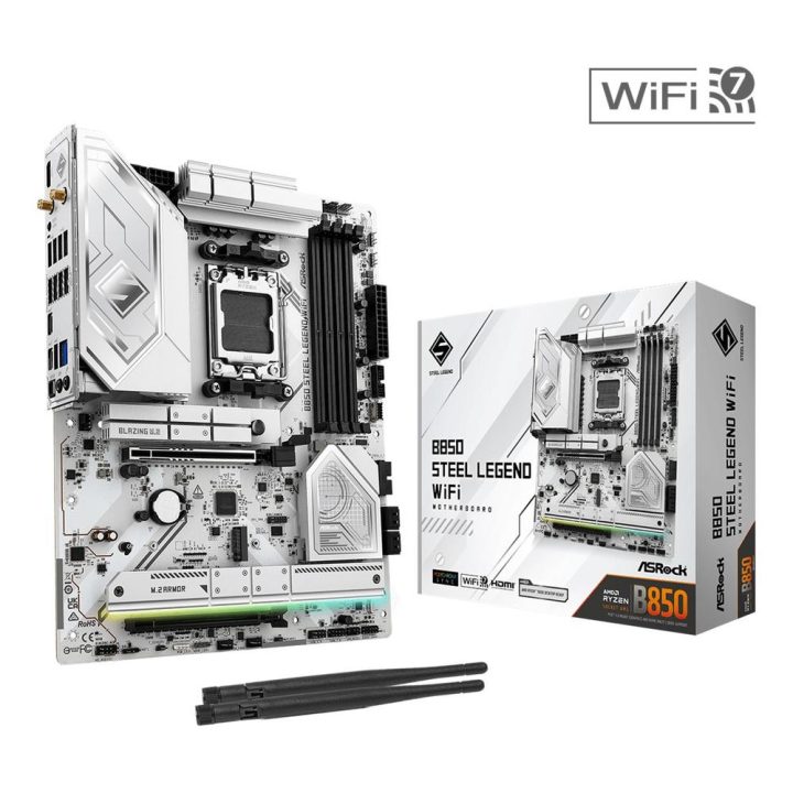 Placa ASRock B850 Steel Legend Wi-Fi, AMD, AM5, B850, USB20G, WIFI7…