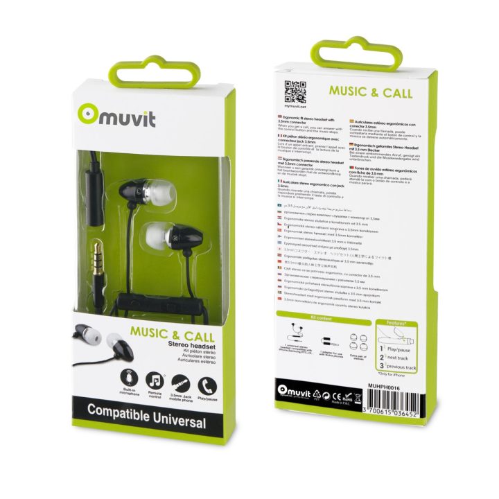 Muvit MUHPH0016 Black Headphones