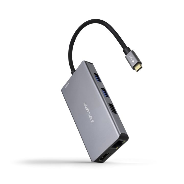 Nanocable HUB USB-C 9-in-1, USB-C to 3 x USB-A + 2 x HDMI + RJ45 + TF…