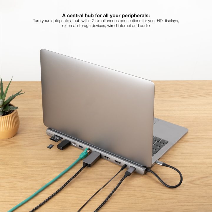 Nanocable HUB USB-C 12-in-1, USB-C 3.1 to 3xUSB-A 3.0 + USB-C 3.0 +…