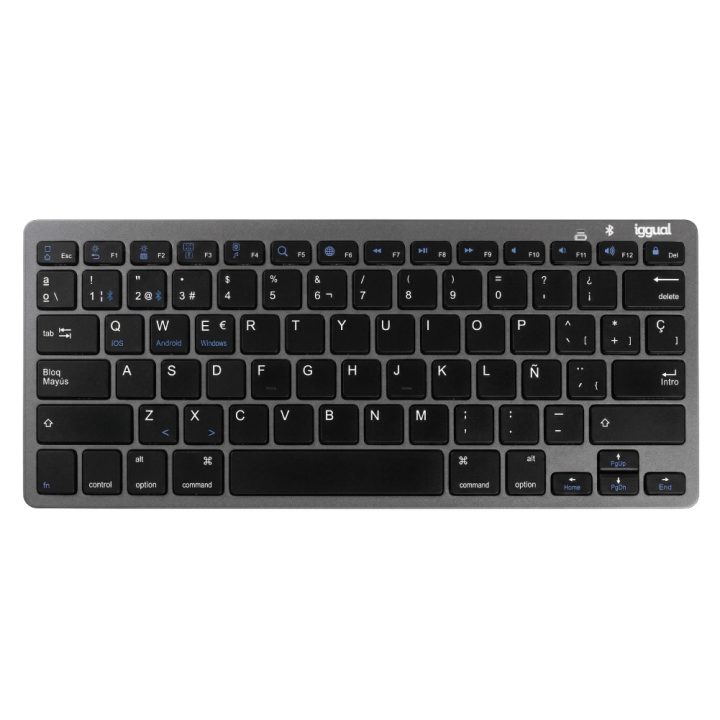 iggual Bluetooth Slim TKL-BT Keyboard Black 2 Channel
