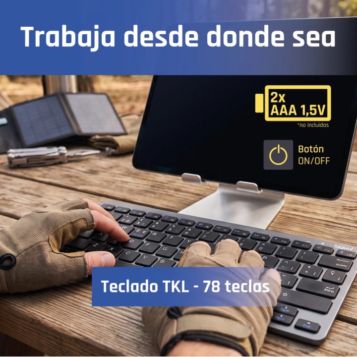 iggual Bluetooth Slim TKL-BT Keyboard Black 2 Channel