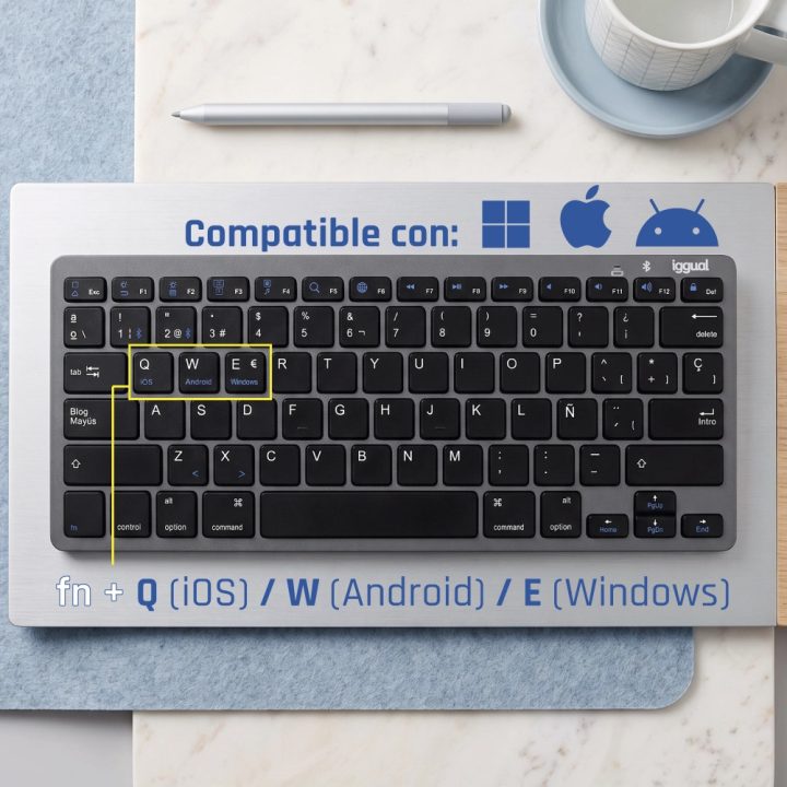 iggual Teclado Bluetooth Slim TKL-BT negro 2 canal