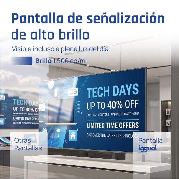 iggual Ecrã de sinalização 4K 55" Alto Brilho