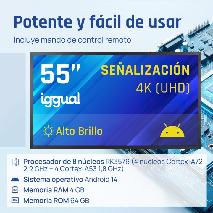 iggual Ecrã de sinalização 4K 55" Alto Brilho