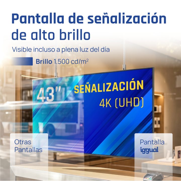iggual Ecrã de sinalização 4K 43" Alto Brilho