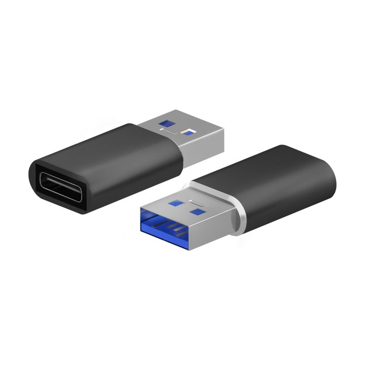 AISENS Mini USB 3.2 Gen2 / USB 2.0 3A Adapter, USB-C/H-A/M Type, Black