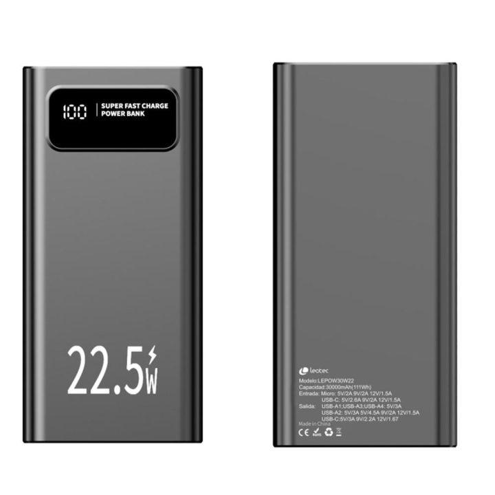 Leotec digital lifestyle Powerbank Leotec 30000mAh black (LEPOW30W22K)