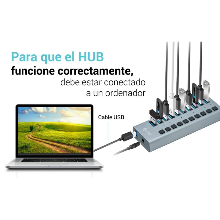 i-tec USB 3.0 Charging HUB 10 portas + Adaptador de Alimentação 48 W