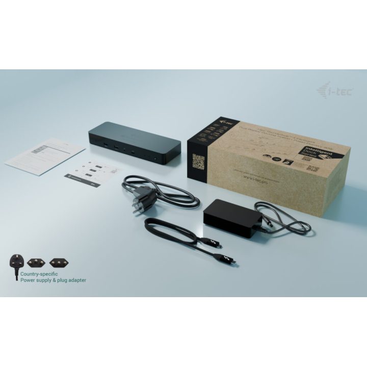 Estação de ancoragem inteligente de duplo ecrã i-tec Thunderbolt 4 +…
