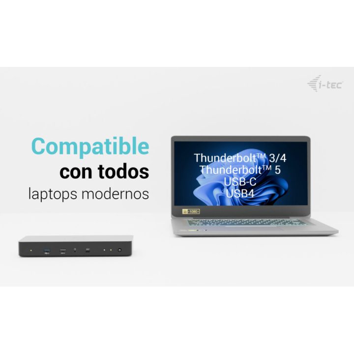 Estação de ancoragem inteligente de duplo ecrã i-tec Thunderbolt 4 +…